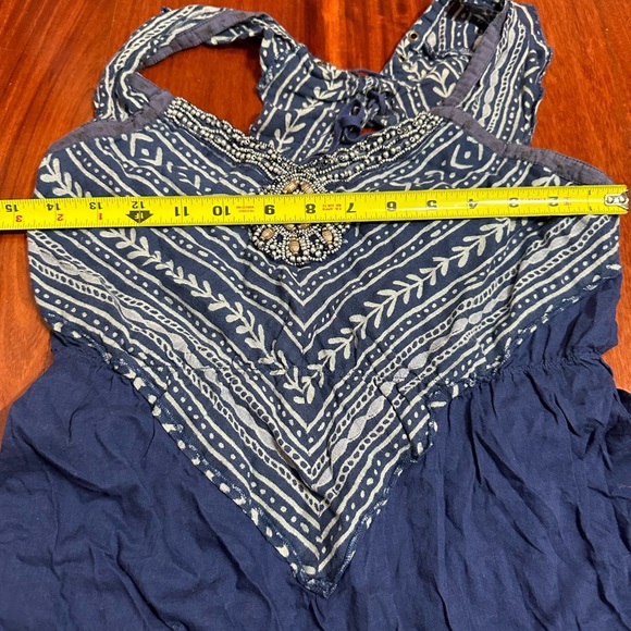 Free People Sleeveless tank top chevron/herringbone, chevron embroidered boho xs - Picture 6 of 11